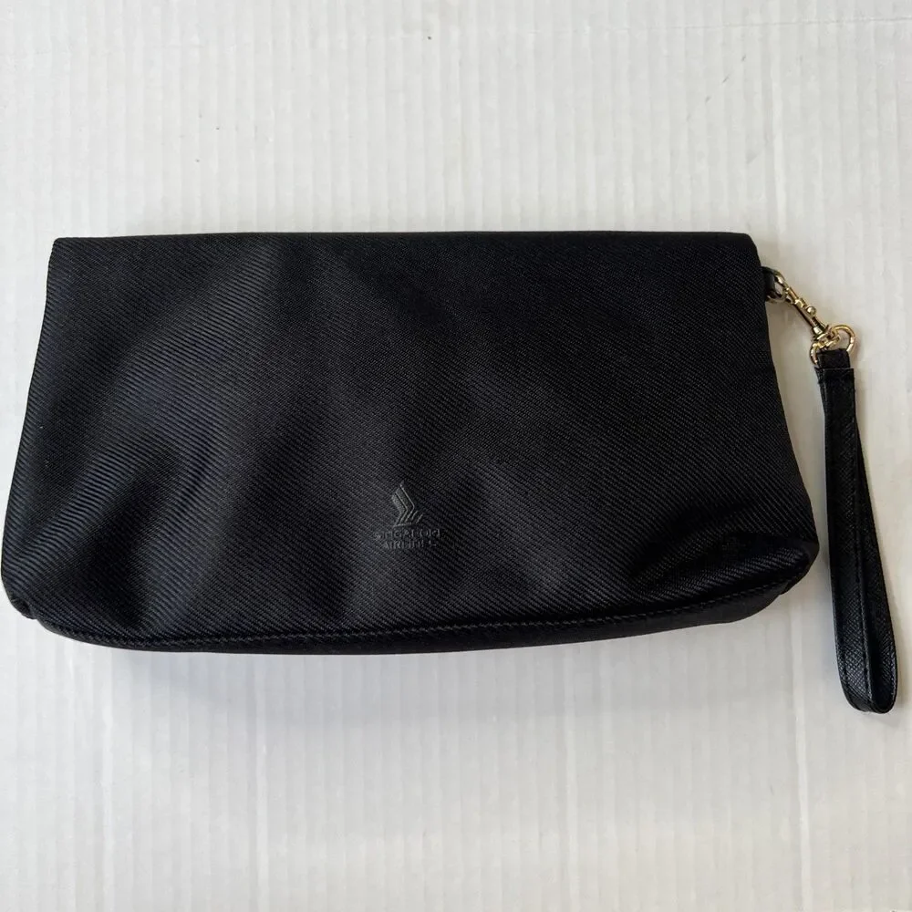 Singapore Airlines Salvatore Ferragamo First Class Amenity Pouch Clutch Black